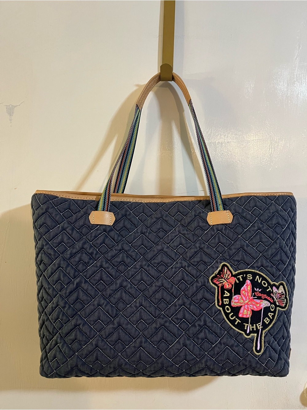 Consuela Abby Big Breezy Denim Quilted Tote